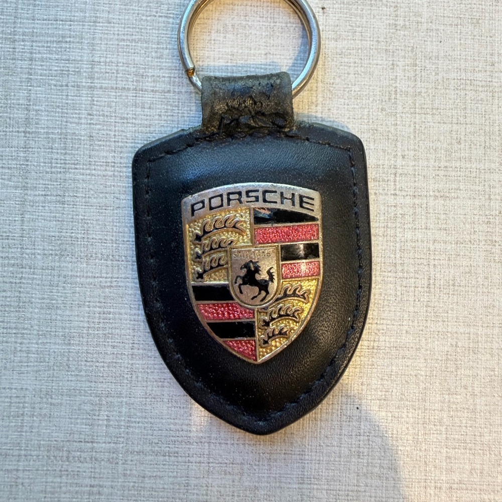 Porsche Design Black Leather Key Holder with Emblem